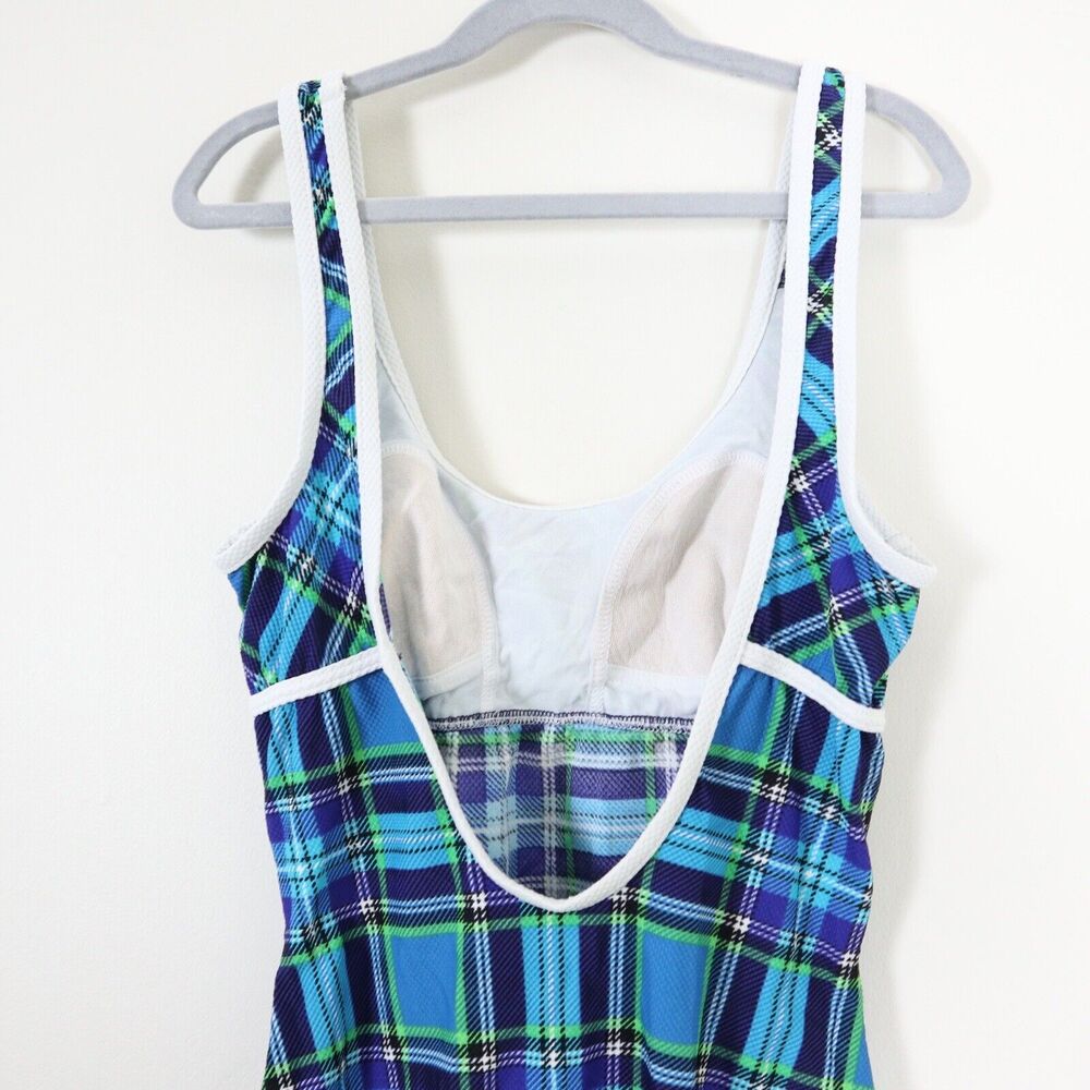 Vintage 1990s Upstream Size 10 Women's One Piece Swimsuit Plaid Print - Picture 6 of 9